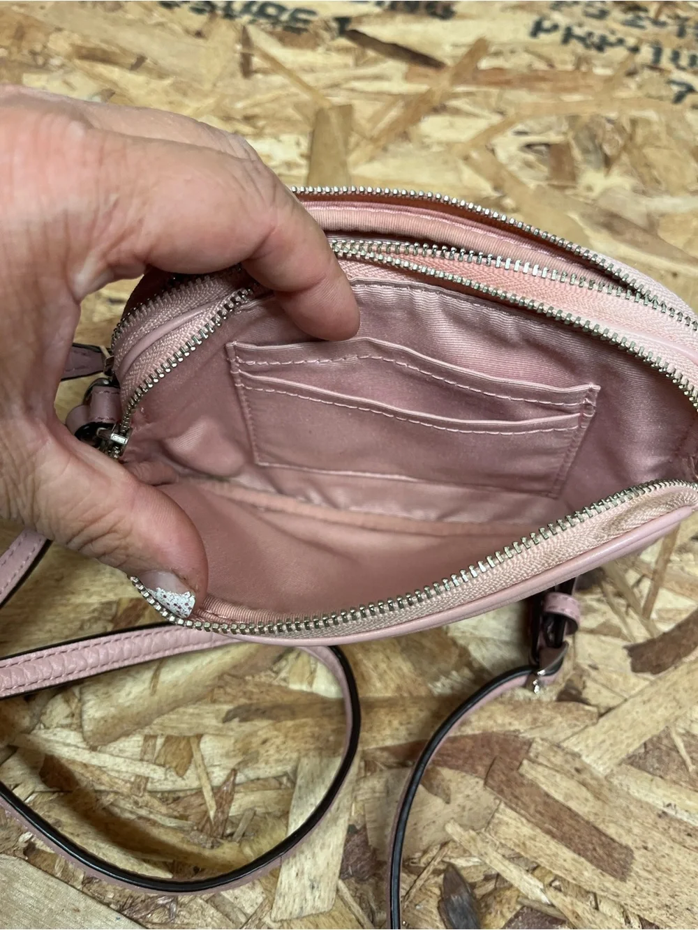 Coach Pink Pebbled Leather Camera Crossbody Bag